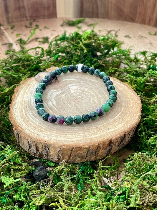 Bracelet Rubis Zoïsite 6mm