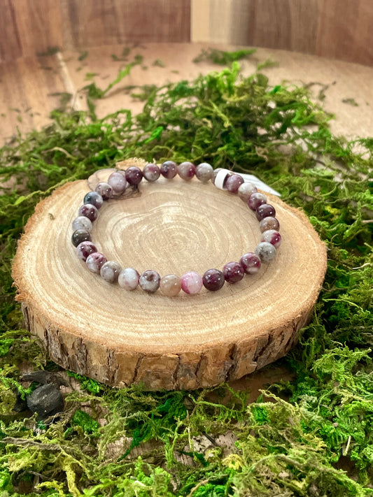 Bracelet Tourmaline rose 6mm