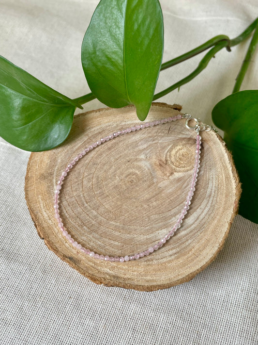 Bracelet facette quartz rose