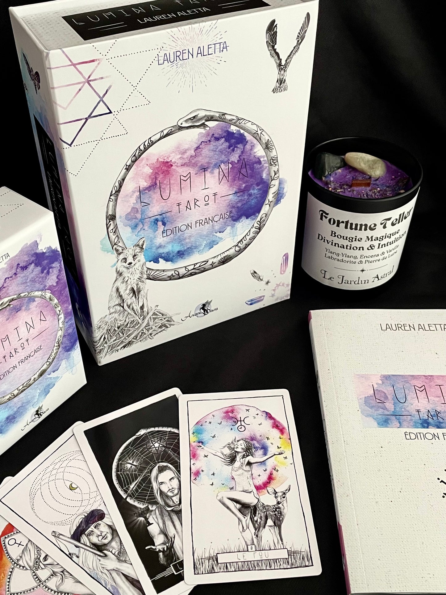 Cartes du Lumina Tarot - Illustrations colorées et inspirantes pour guidance spirituelle
