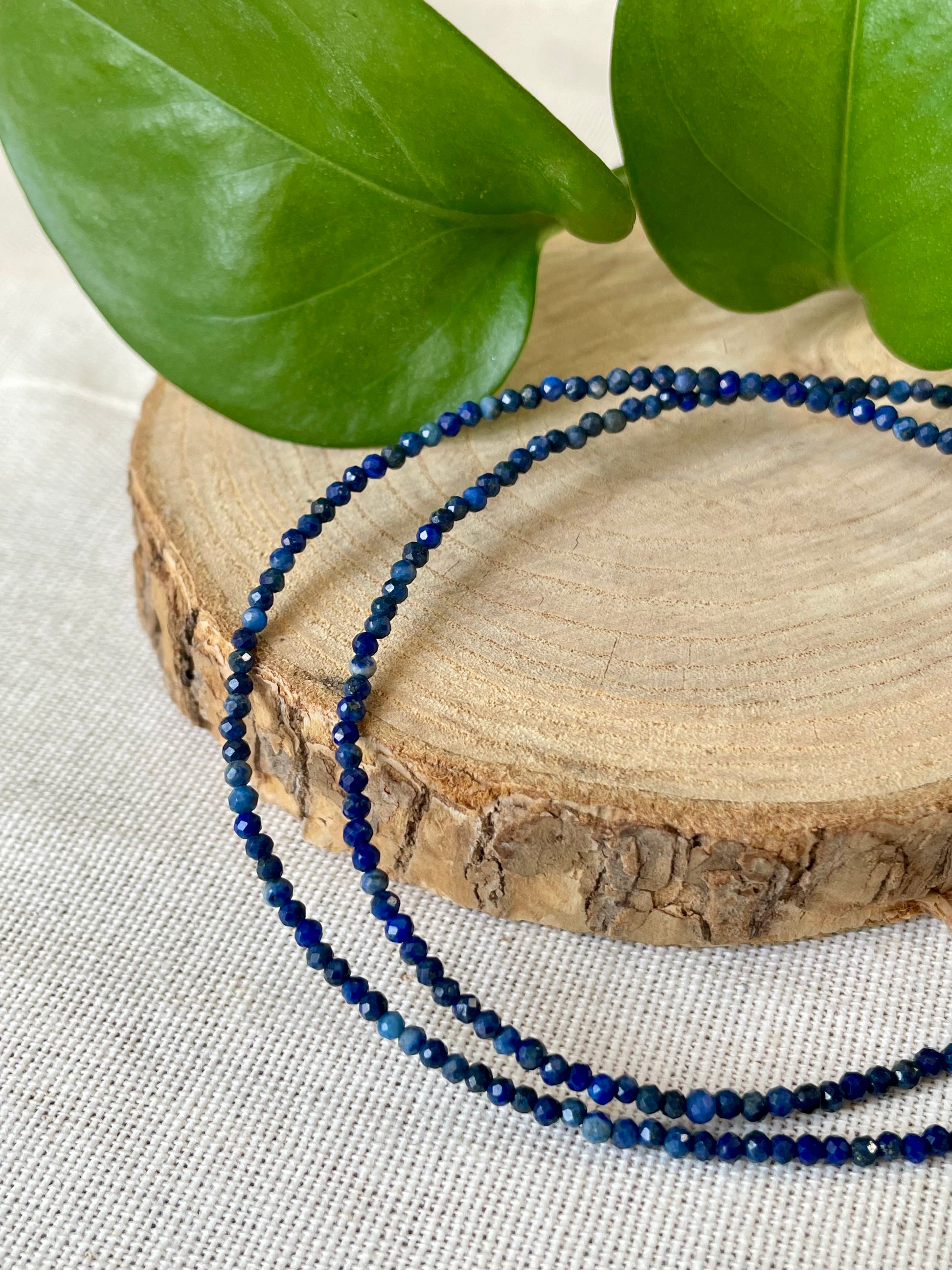 Collier facette lapis lazuli 