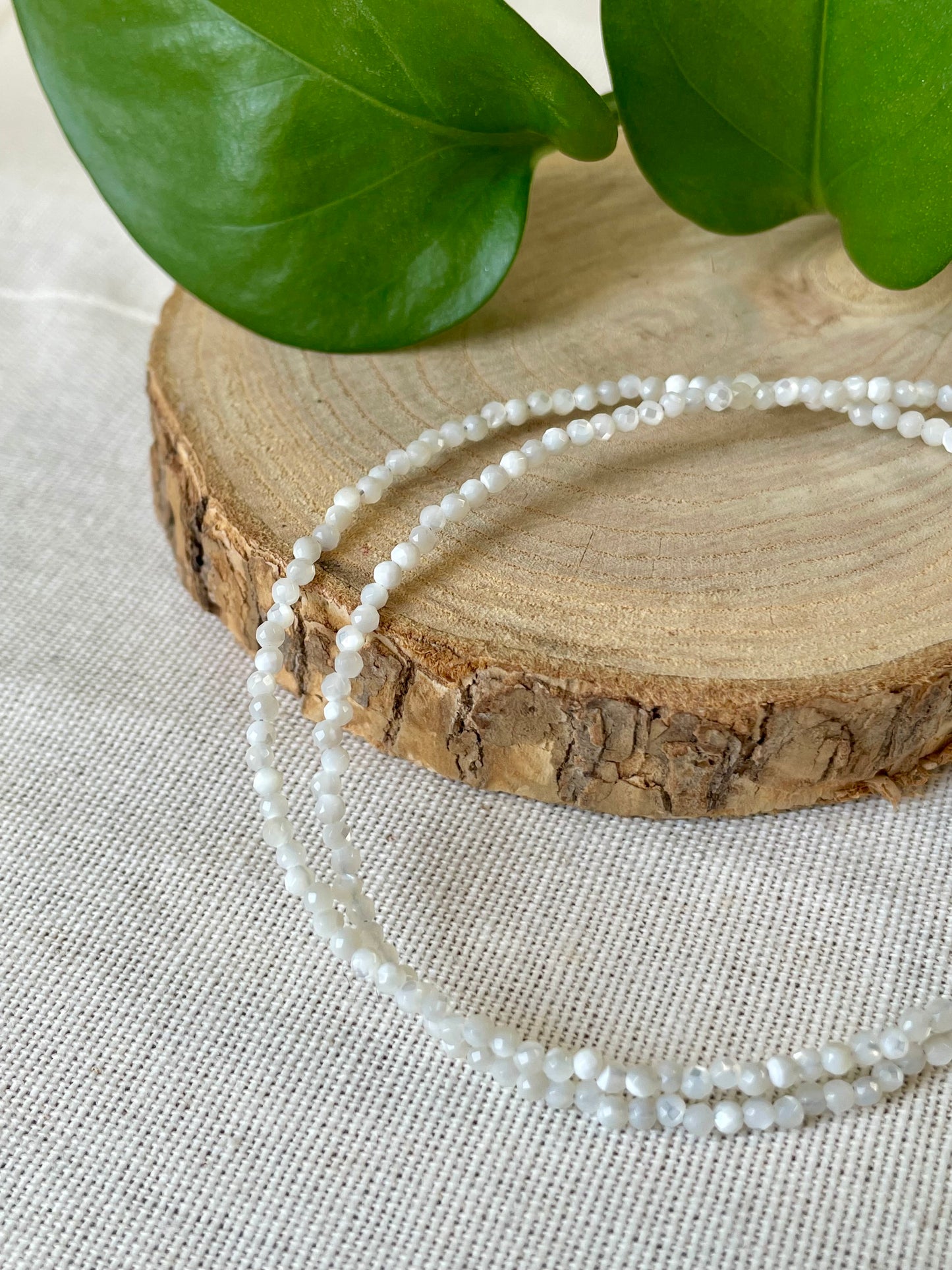 Collier facette nacre