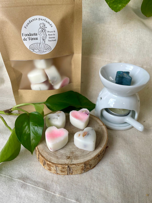 Fondants parfumés artisanaux de Vénus - Paquet de 6 fondants aux senteurs prune, rose de damas et patchouli"
