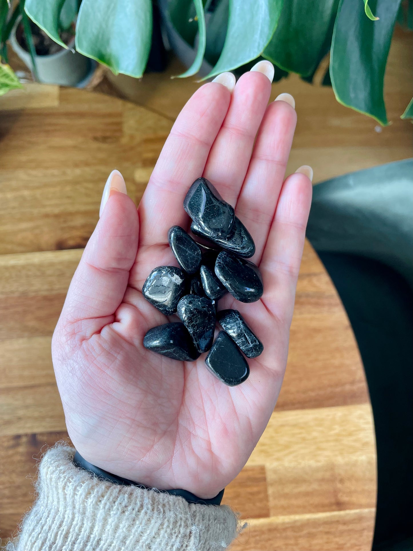 Extra Black Tourmaline Tumbled Stone