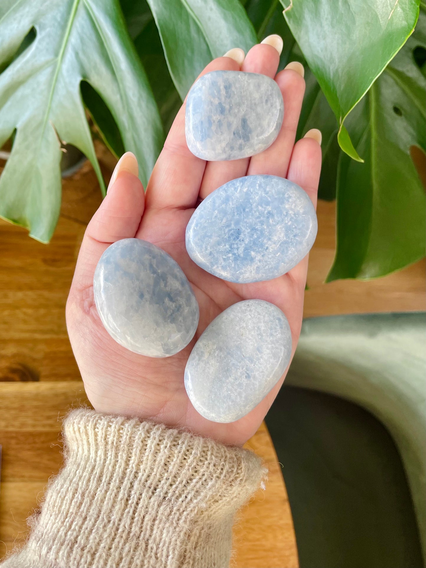 Extra Blue Calcite Pebble