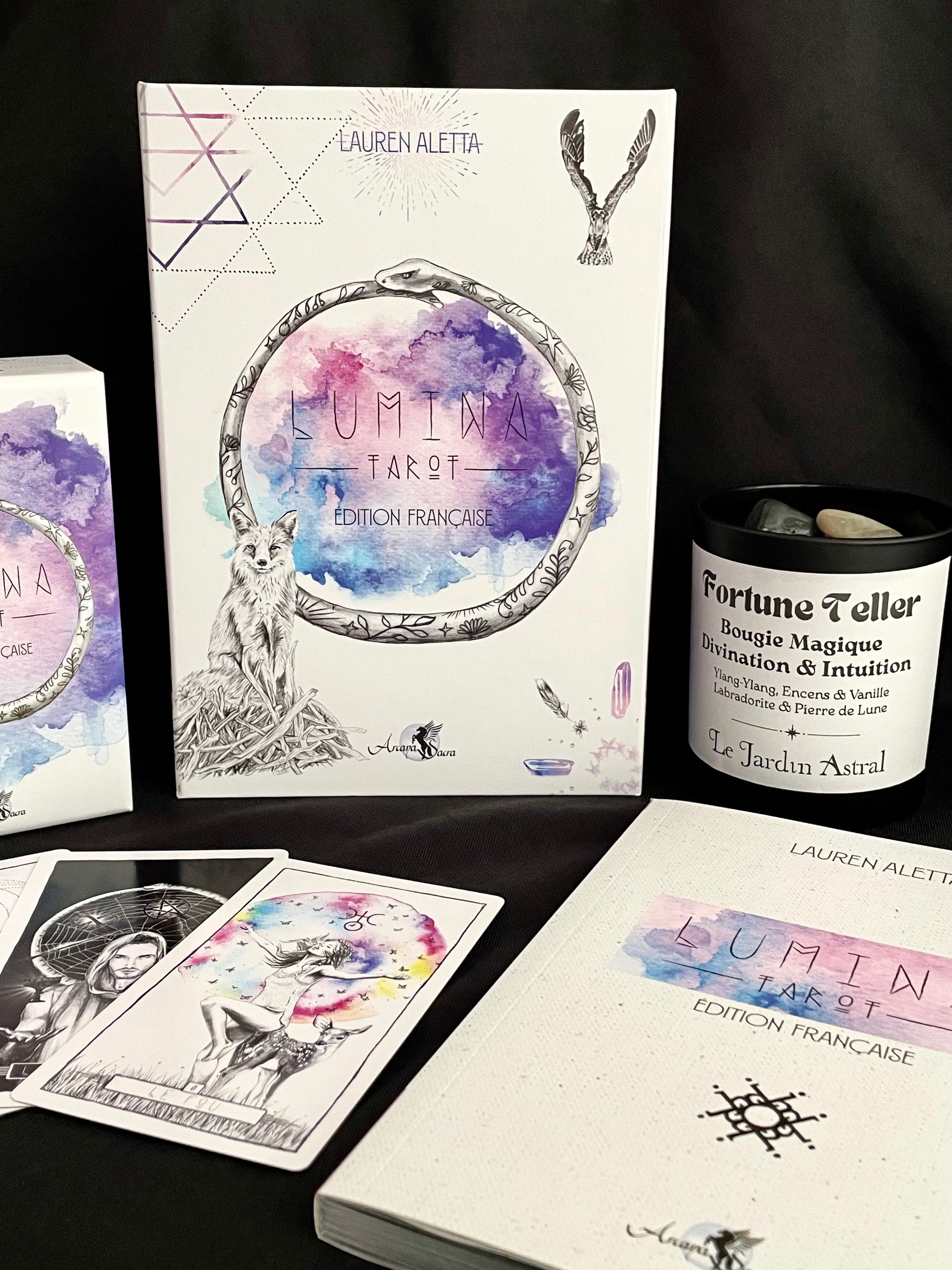 Lumina Tarot Lauren Aletta - Coffret de tarot lumineux et moderne pour divination
