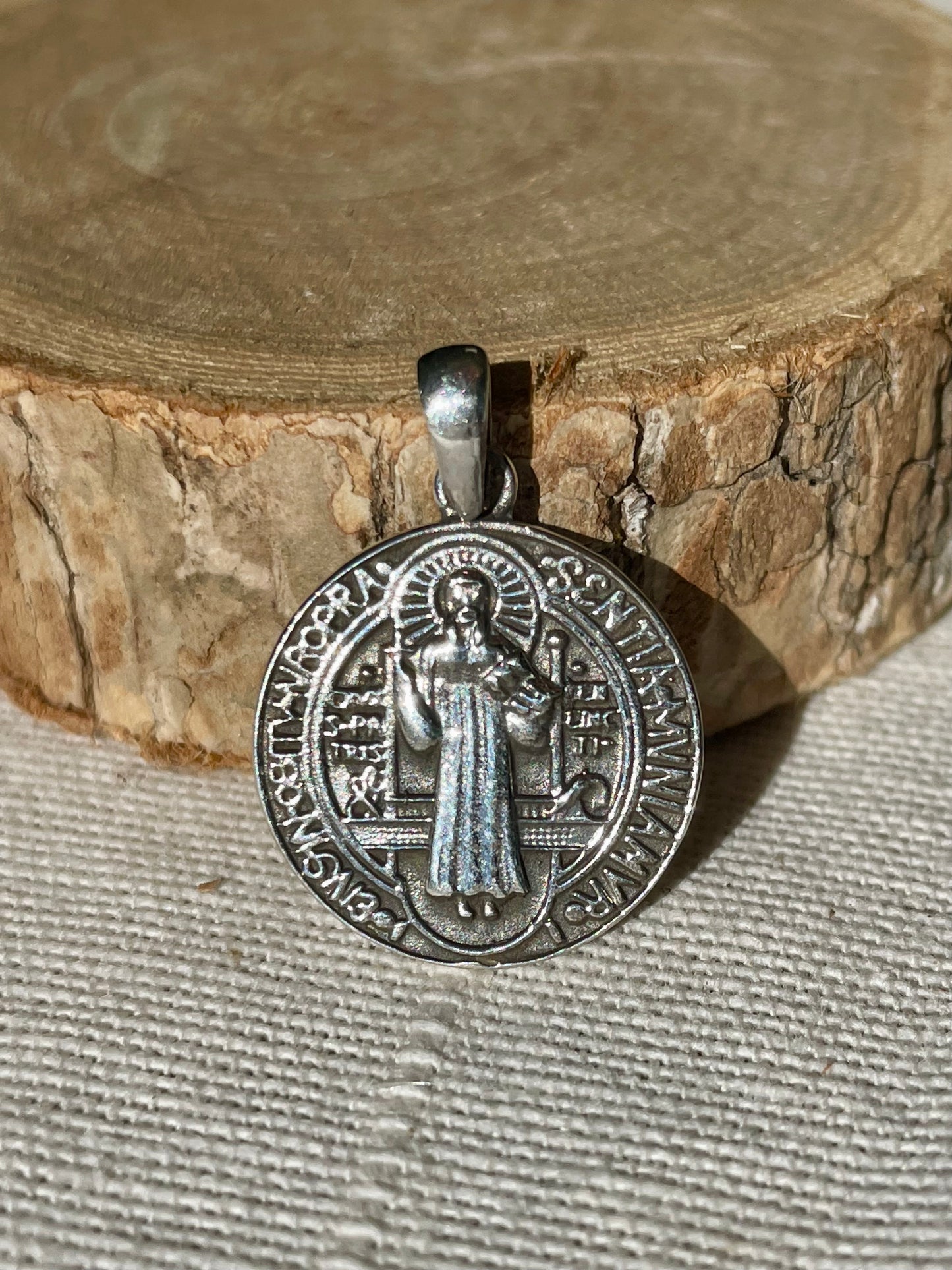 Médaille de Saint Benoît archange en Argent 925