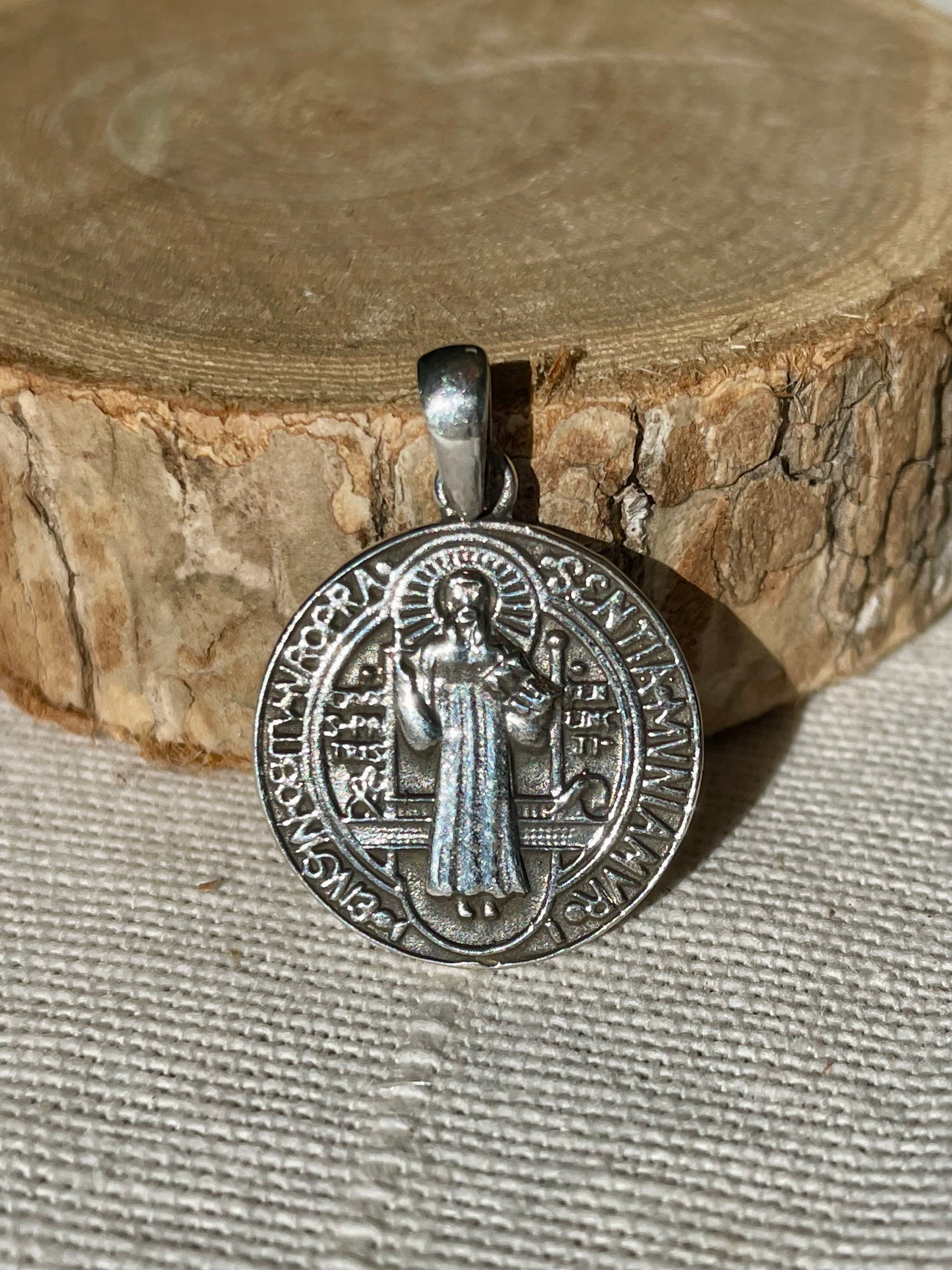 Médaille de Saint Benoît archange en Argent 925