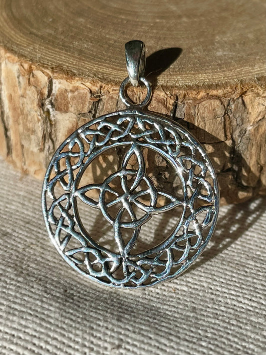 Pendentif nœud de sorcière celtique en Argent 925