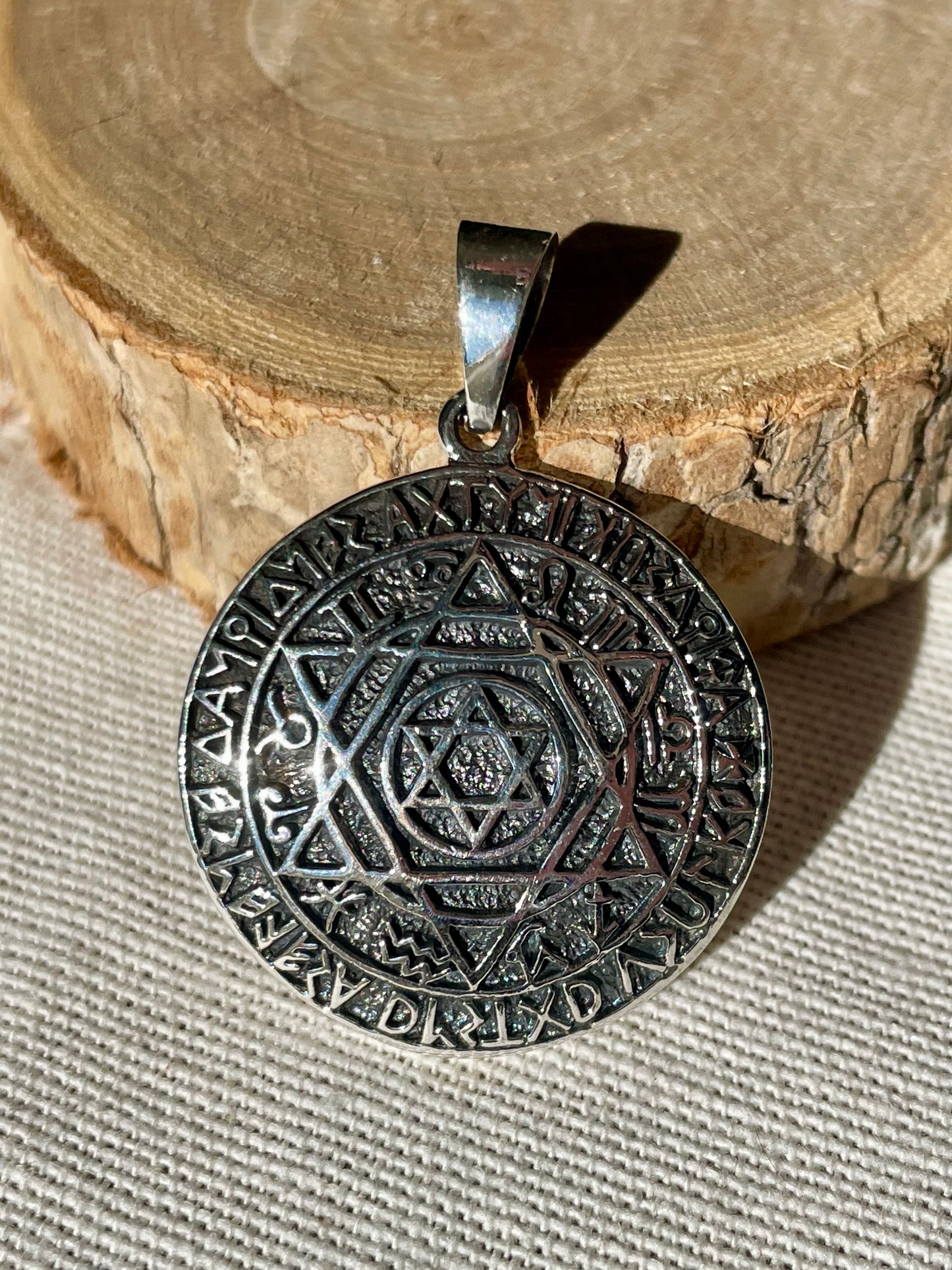 Pendentif du Sceau de Salomon en Argent 925