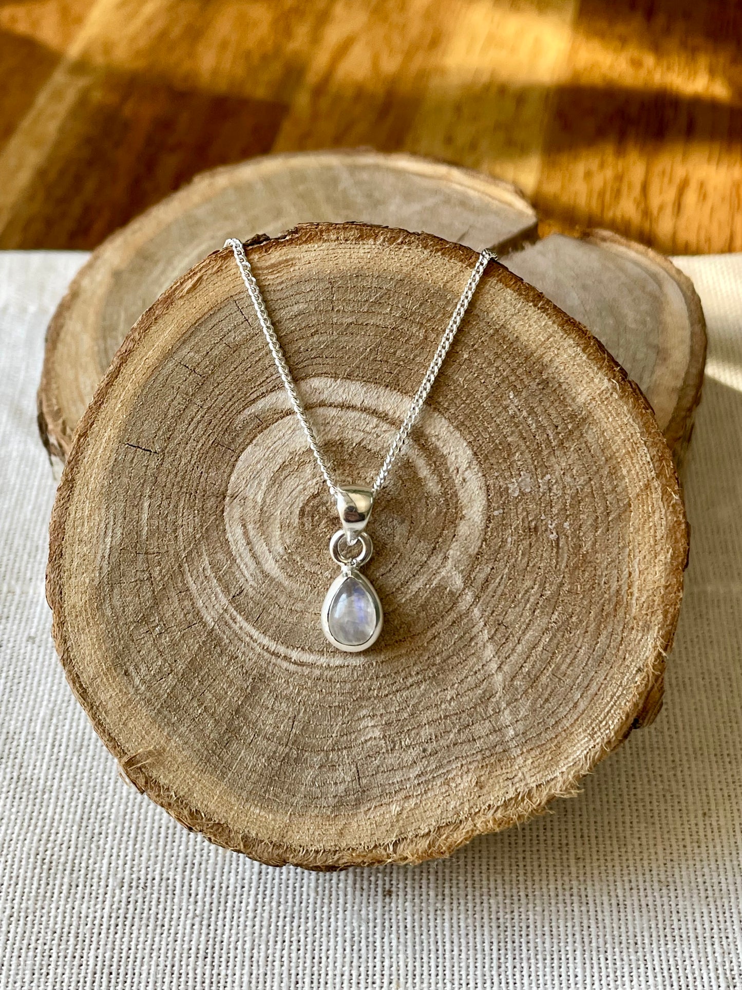 Pendentif en pierre naturelle de pierre de lune en argent 925