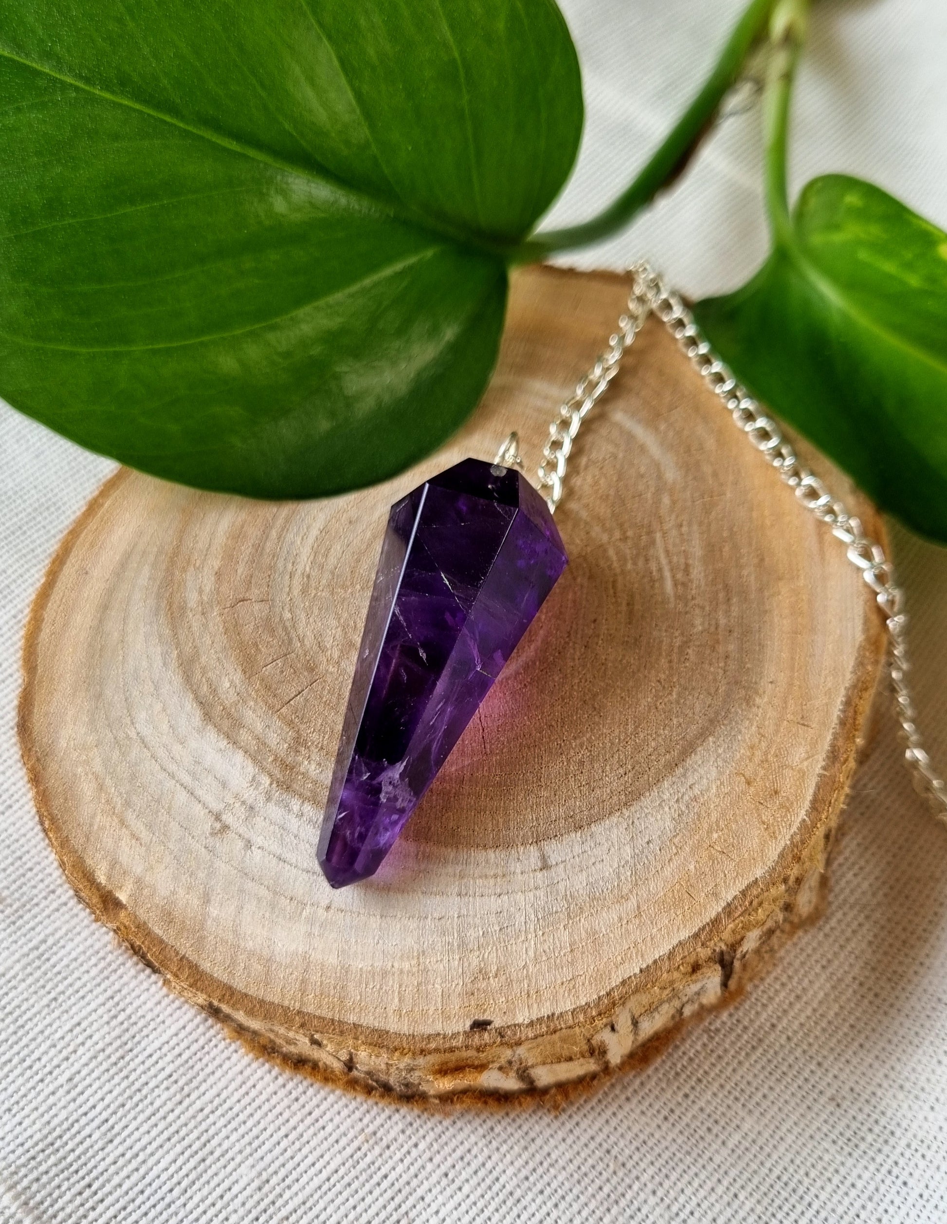Pendule cône facetté amethyste