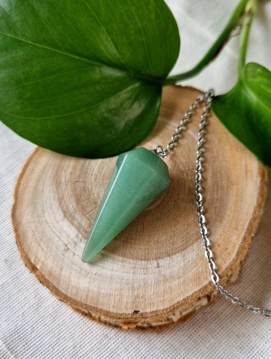 Pendule cône facetté aventurine verte
