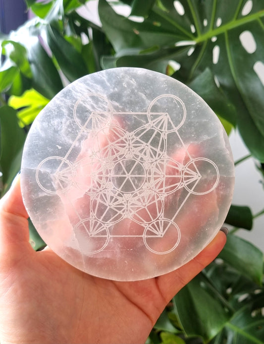 Plaque de Sélénite Metatron - Rechargement & Purification Cristaux 