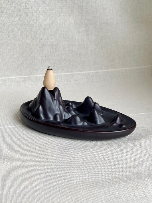 Porte-encens backflow montagne pour encens en cône – env. 13 cm