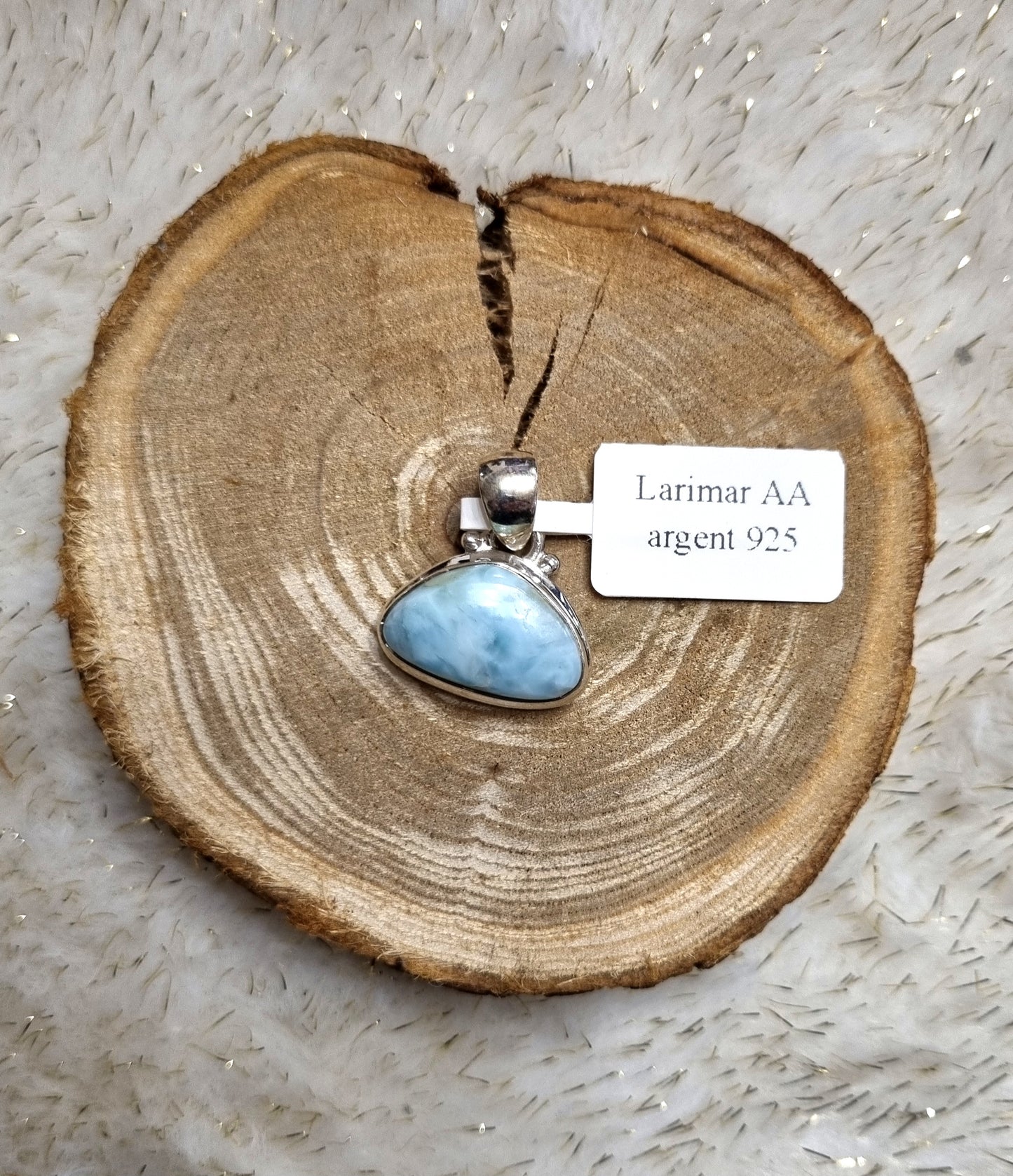 Pendentif en Larimar AA (+options)