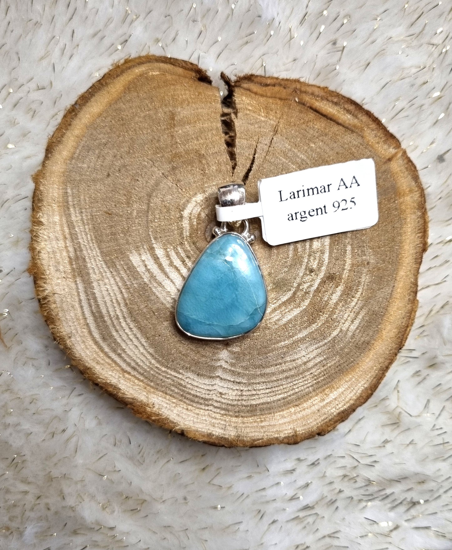 Pendentif en Larimar AA (+options)