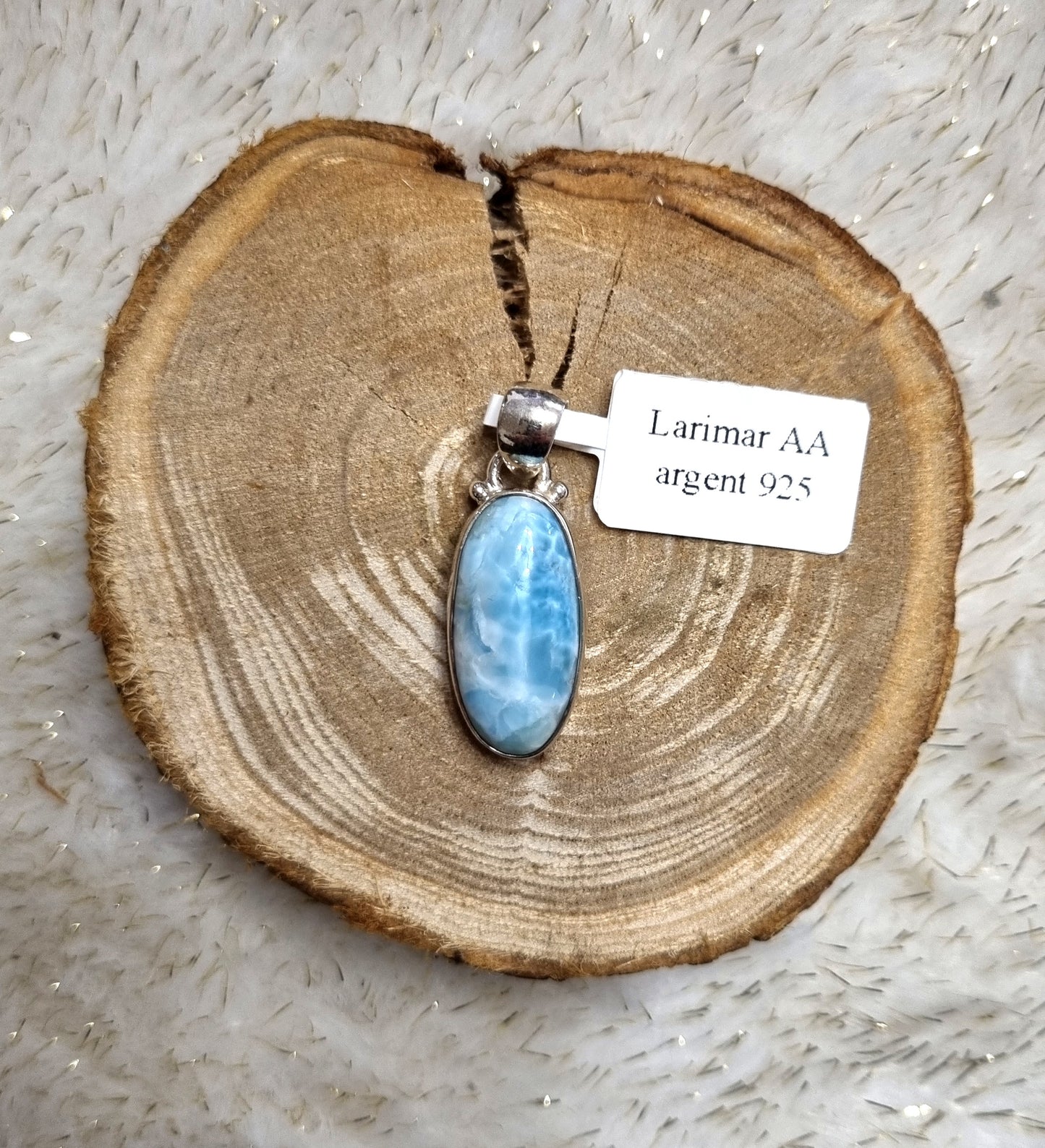 Pendentif en Larimar AA (+options)