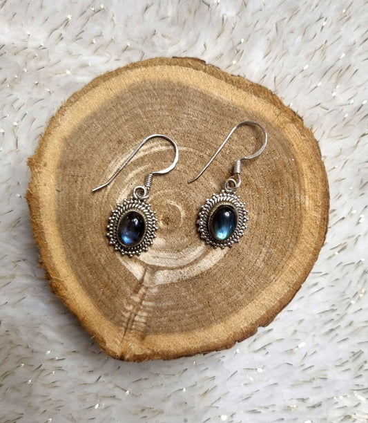 Boucles d'oreilles en Labradorite